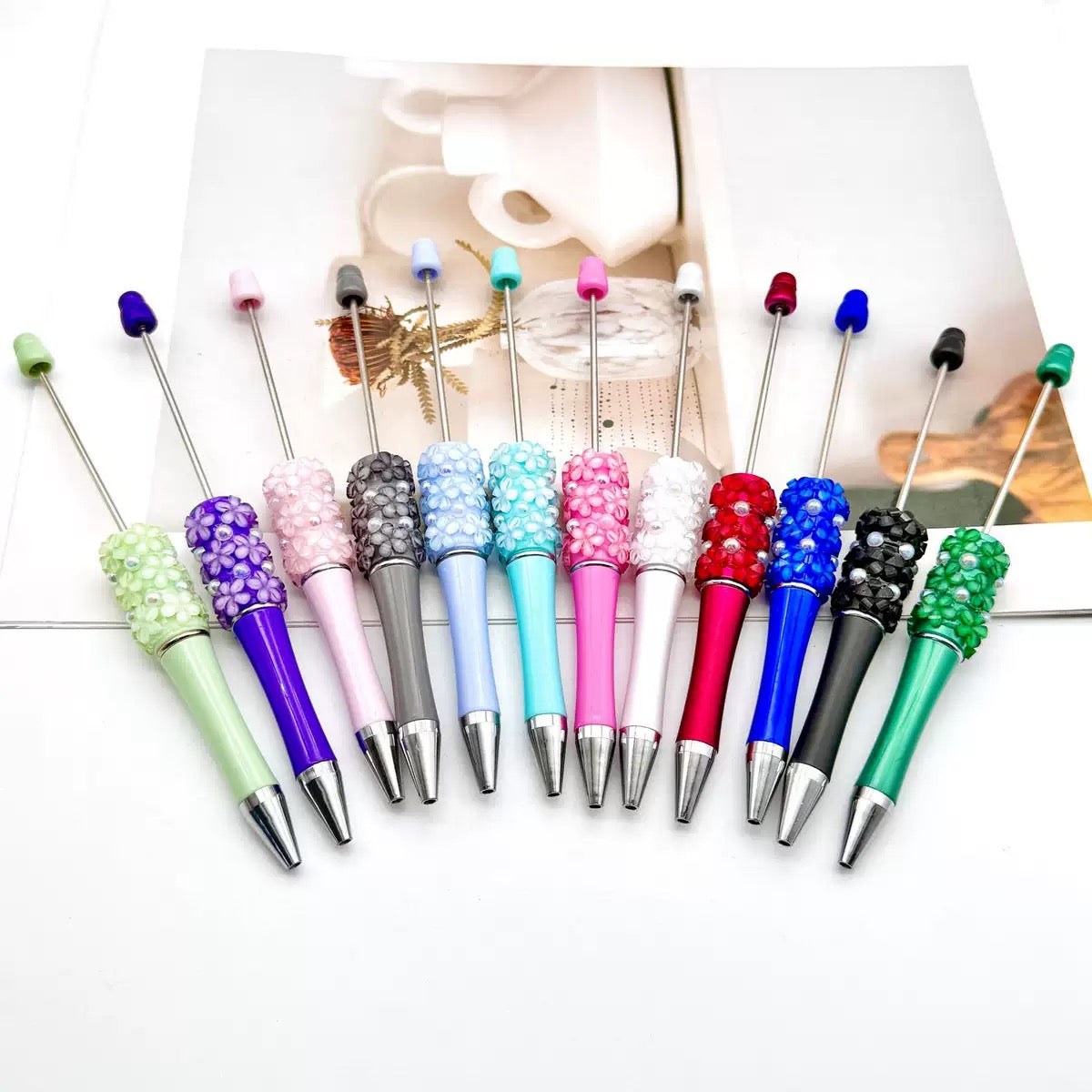 【D1】Handmade 3D Rose Beadable Pen