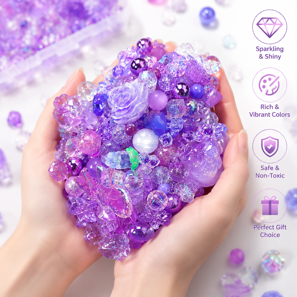 【A1】A18 Large Pack Mixed Acrylic Beads – 16mm Premium Smooth Beads for DIY Jewelry &amp; Craft Making
