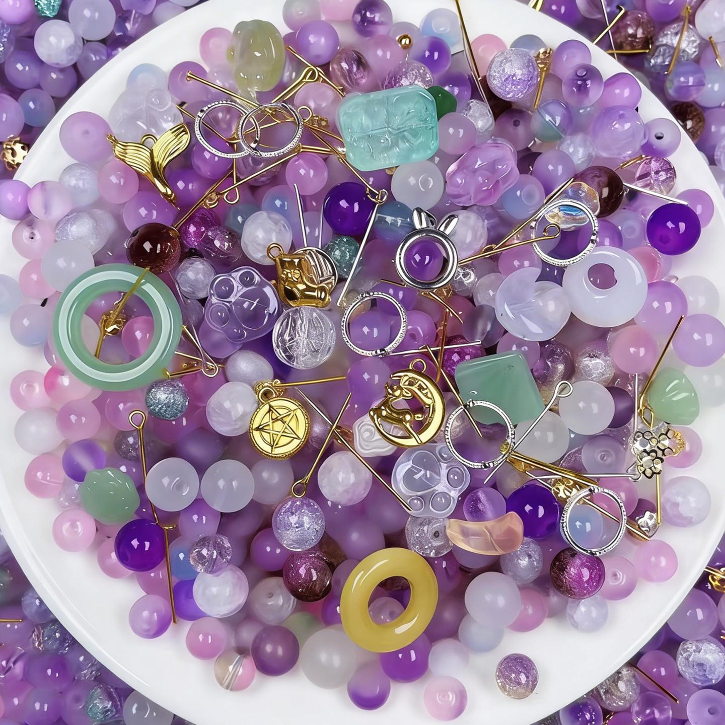 【B2】High-End Luxury Glass Bead Jewelry Full Set