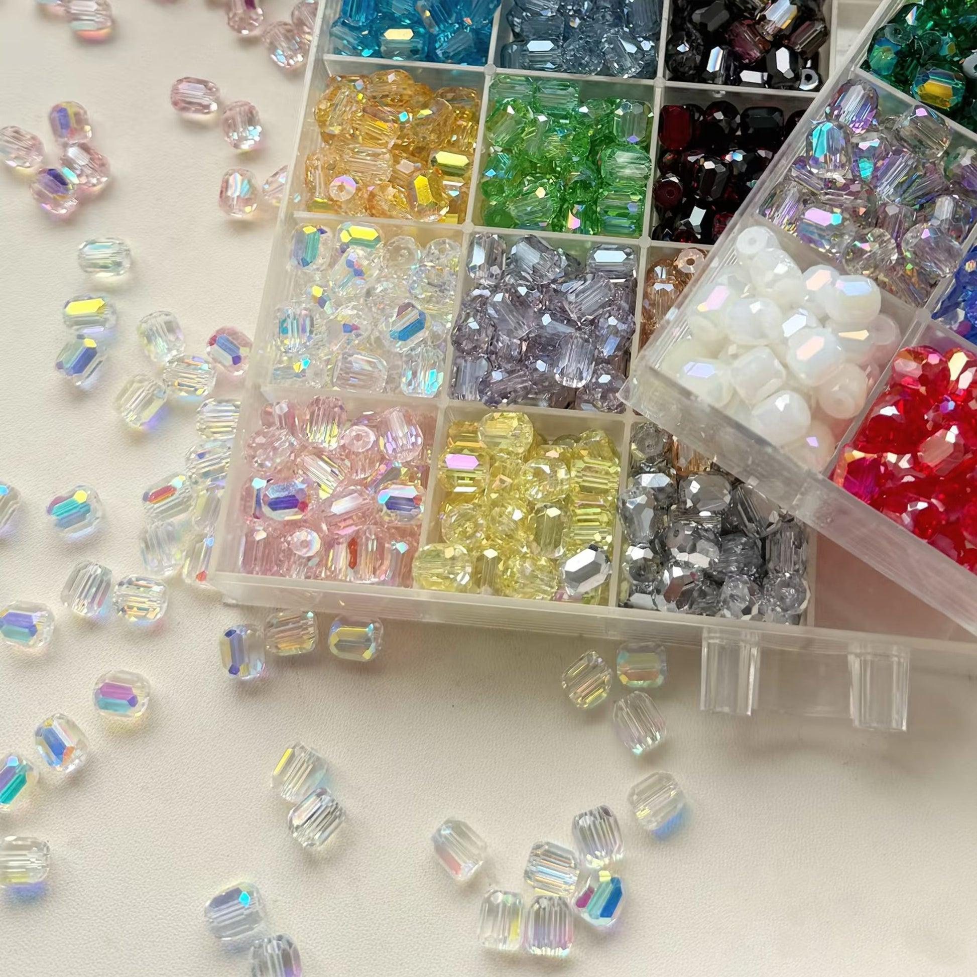 【C1】Ultra Bright Crystal Glass Beads, DIY Craft Supplies for Beaded Bracelets & Jewelry Accessories