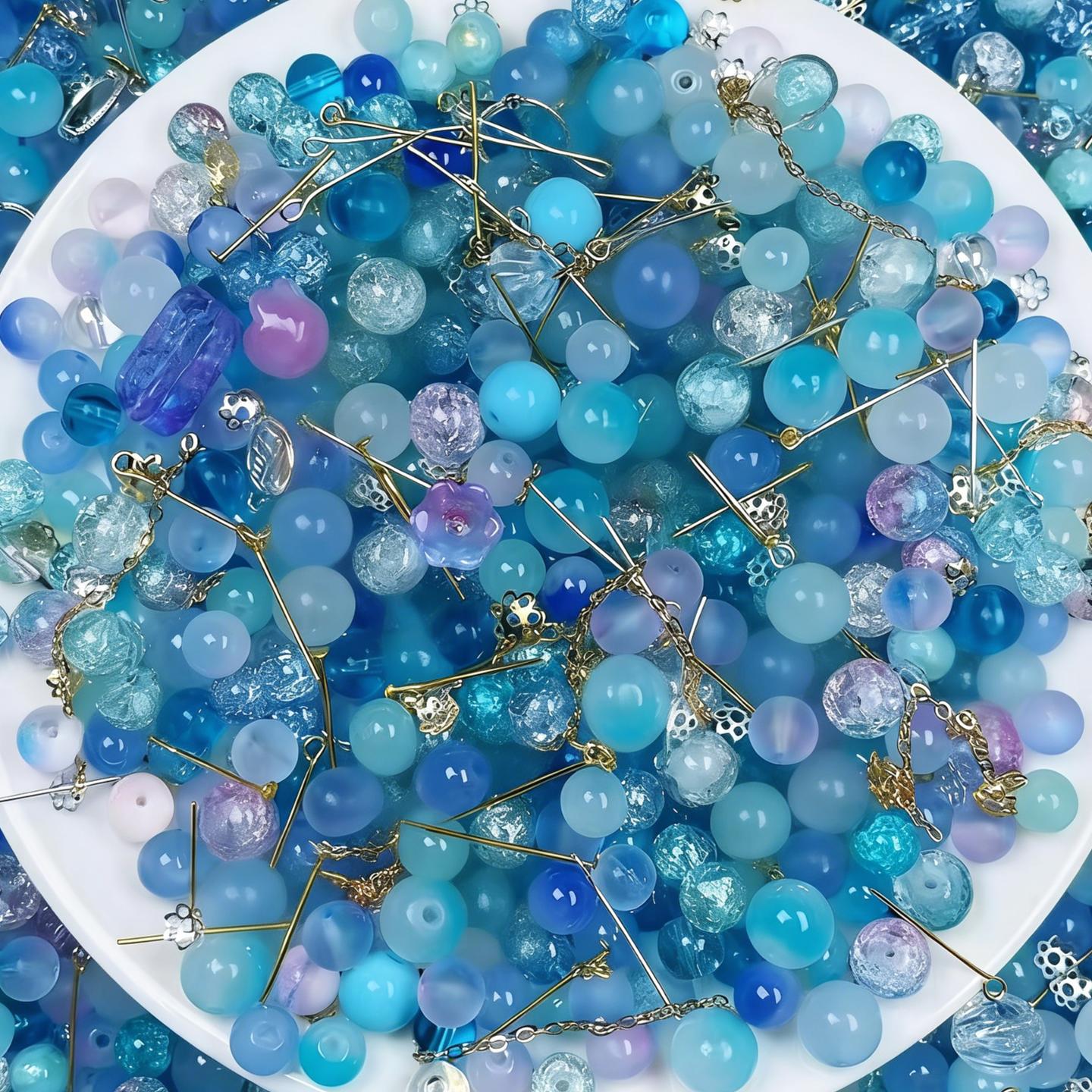 【B2】High-End Luxury Glass Bead Jewelry Full Set