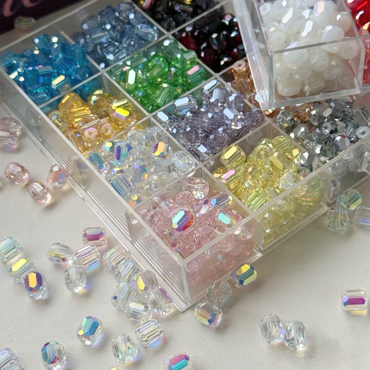 【C1】Ultra Bright Crystal Glass Beads, DIY Craft Supplies for Beaded Bracelets & Jewelry Accessories