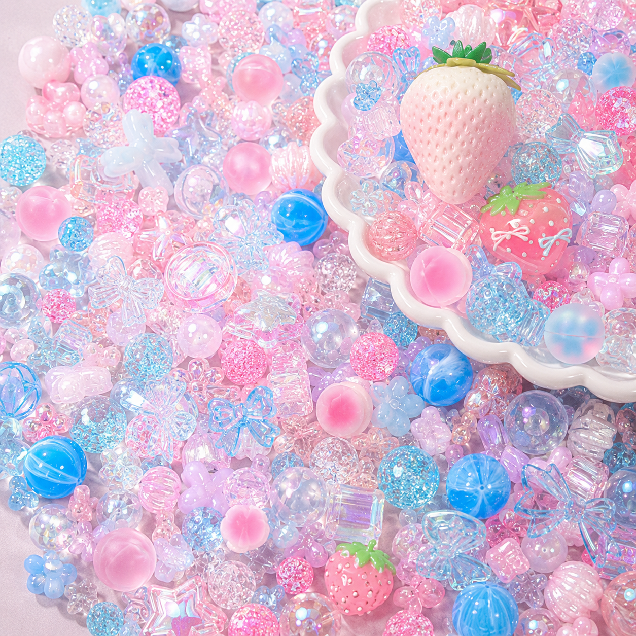 【A1】A18 Large Pack Mixed Acrylic Beads – 16mm Premium Smooth Beads for DIY Jewelry &amp; Craft Making