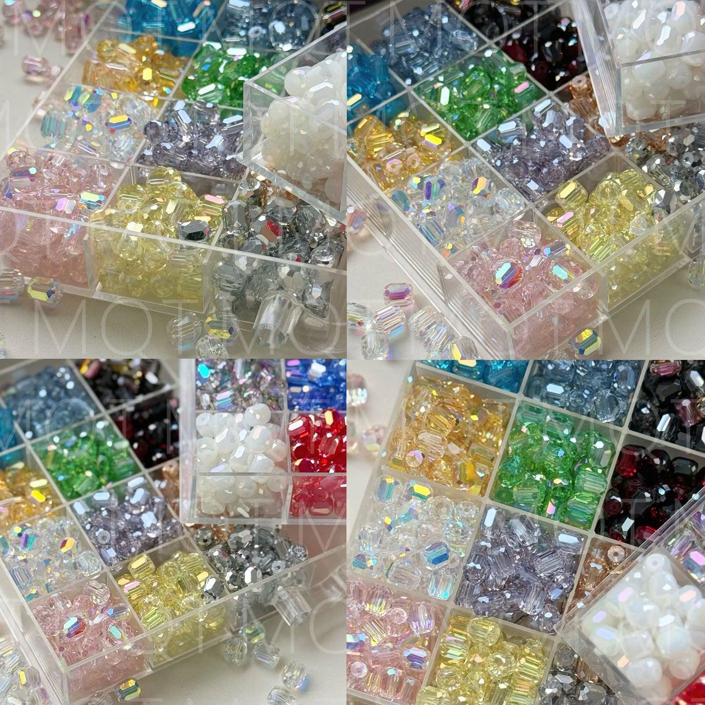 【C1】Ultra Bright Crystal Glass Beads, DIY Craft Supplies for Beaded Bracelets & Jewelry Accessories