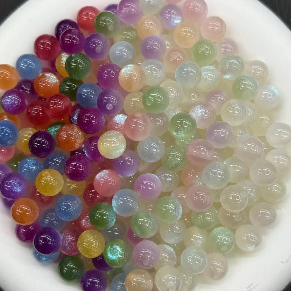 【C8】Photochromic Cat Eye Crystal Beads, One spoon contains 10 pieces. Light Sensitive Color Changing Loose Beads for DIY Bracelet Necklace Jewelry Making