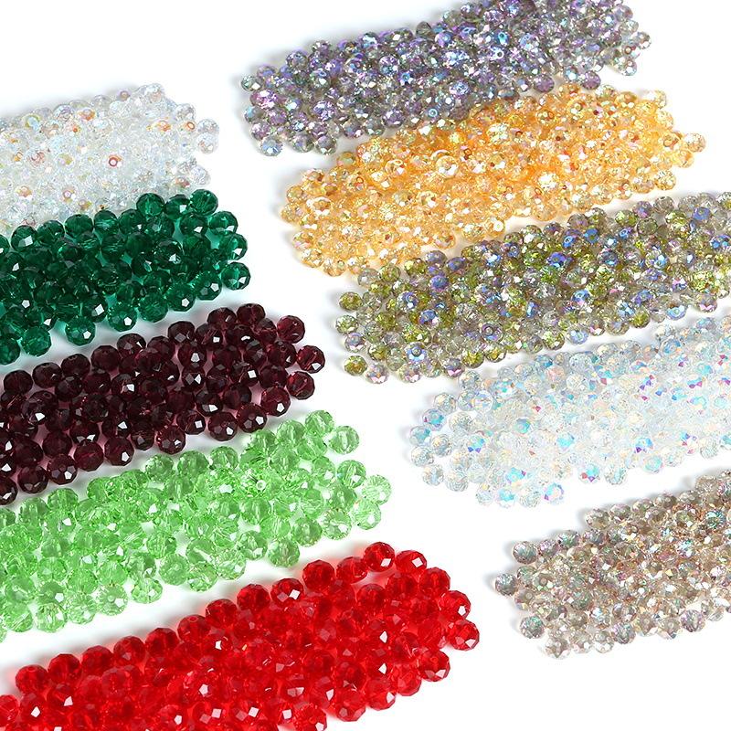 【C1】Ultra Bright Crystal Glass Beads, DIY Craft Supplies for Beaded Bracelets & Jewelry Accessories