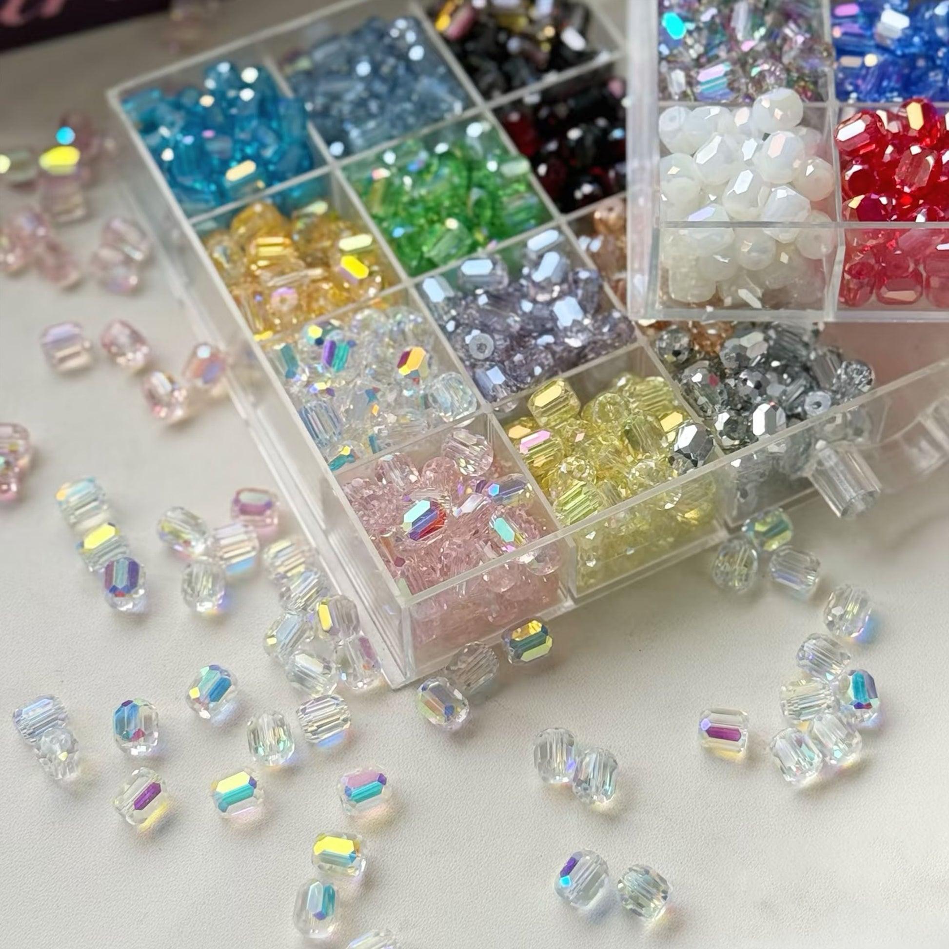 【C1】Ultra Bright Crystal Glass Beads, DIY Craft Supplies for Beaded Bracelets & Jewelry Accessories
