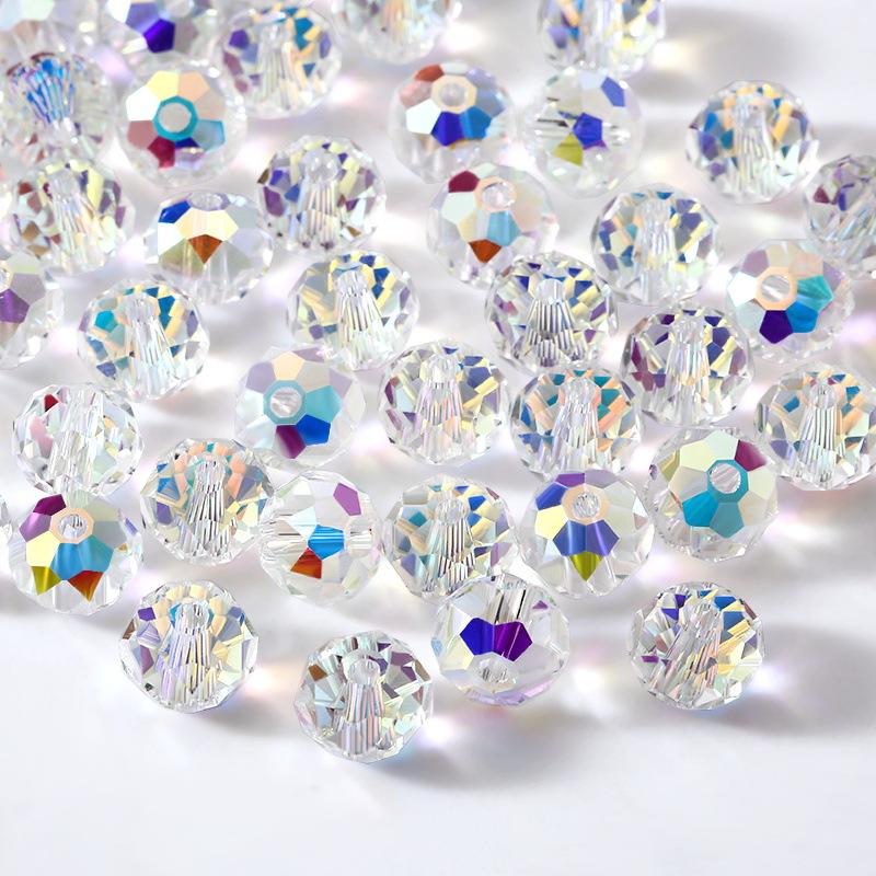 【C1】Ultra Bright Crystal Glass Beads, DIY Craft Supplies for Beaded Bracelets & Jewelry Accessories